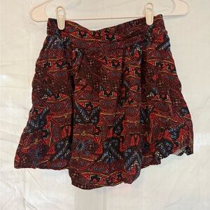 Forever 21 Red and Blue Patterned Skater Skirt